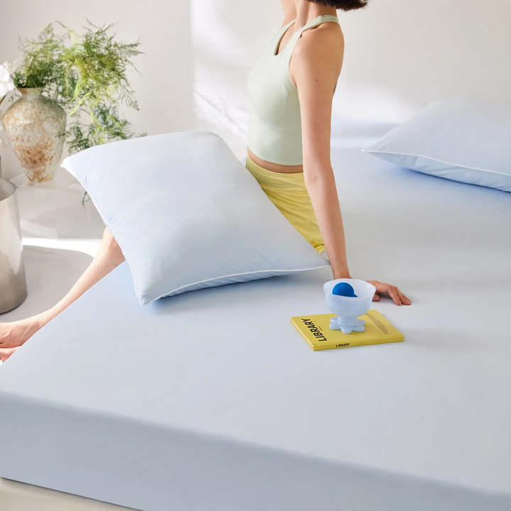 Coolable fitted sheet, solid color, 0.9 m