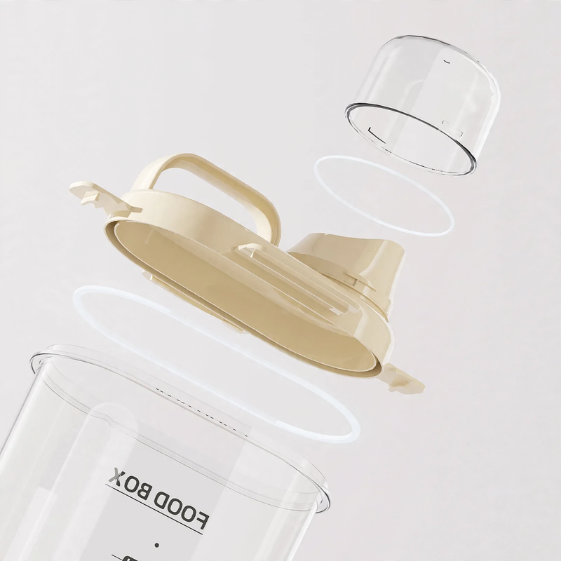 Airtight storage container made of plastic, 1–2 L