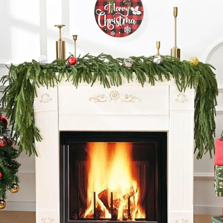 Artificial Norfolk fir wreath made of PE