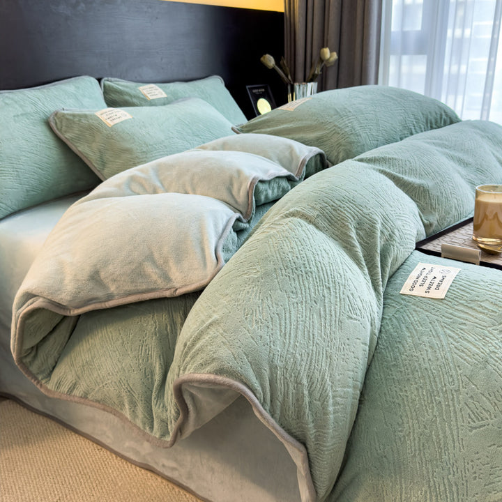 Milk fiber bedding set, 4-piece, double-sided