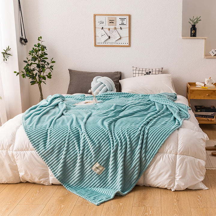 Coral fleece blanket in solid color