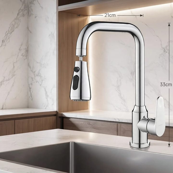 Stainless steel kitchen faucet, mixing or cold water