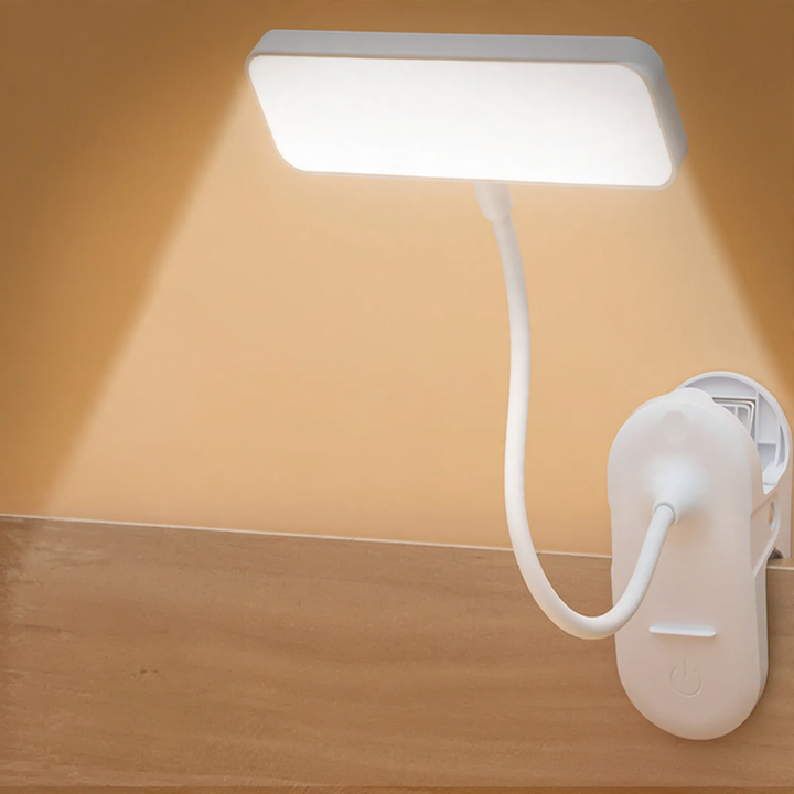 LED clamp lamp for desk and bed, eye-friendly