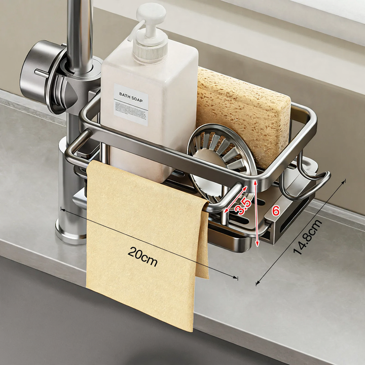 Draining rack for sink with aluminum frame