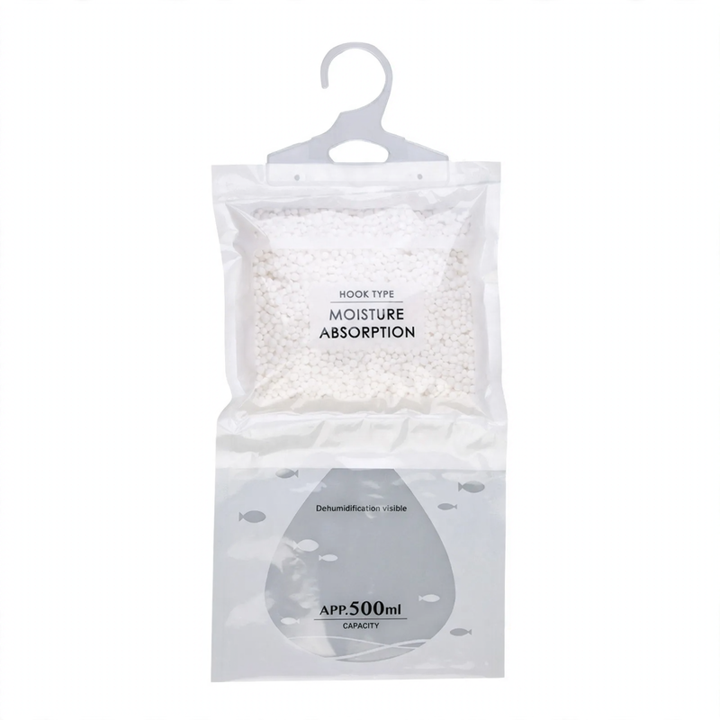 Hanging dehumidifier bag for wardrobes