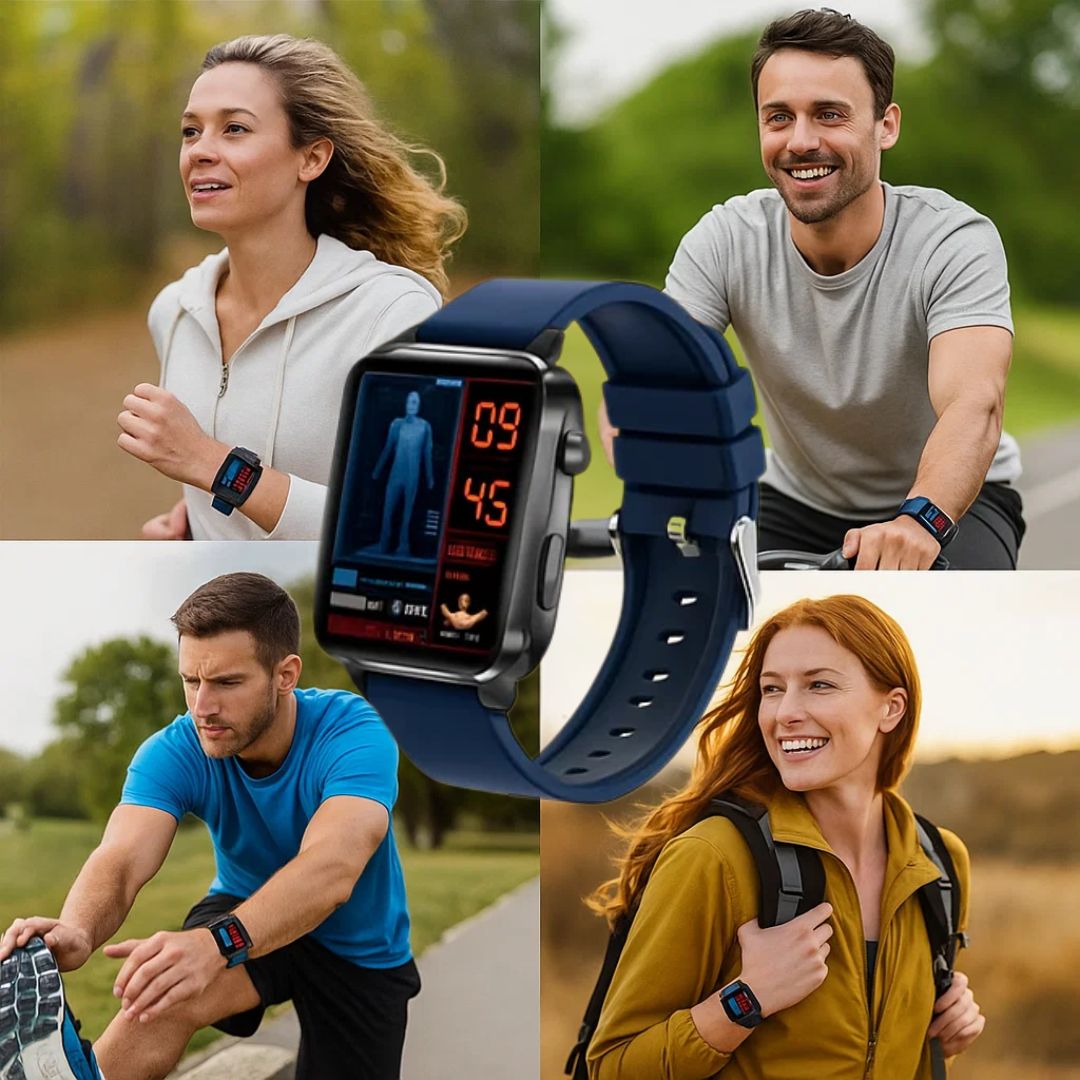 GlucoWell | Non-Invasive Smartwatch for Diabetes – Blood Glucose Monitor – HD Display – Painless Glucose Tracking for Adults Stornfield