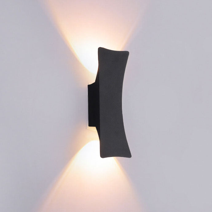 Modern Simple Rectangular Curved LED Outdoor Waterproof Wall Sconce Lamp | Stornfield