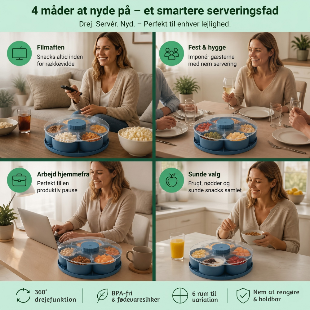 ServeSpin rotating tray with compartments | Stornfield