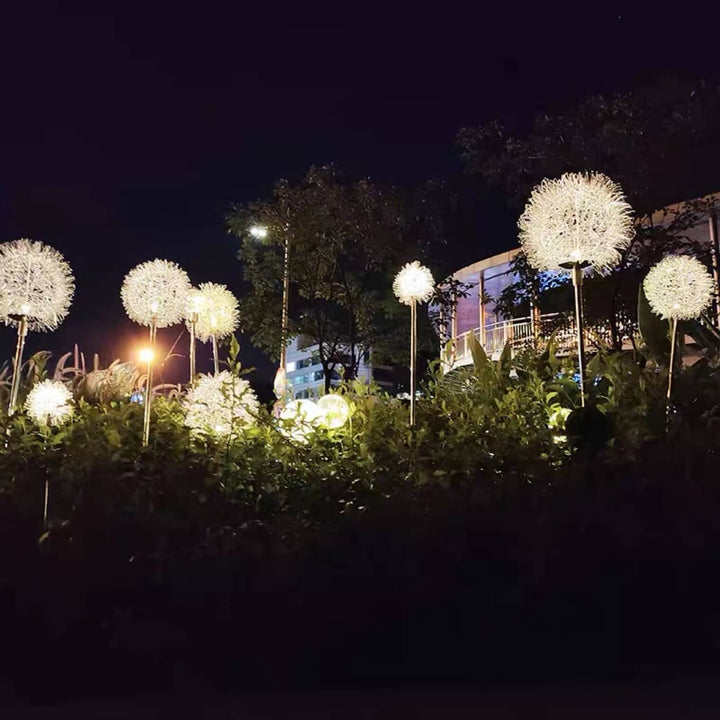 Solar Dandelion Aluminum Wire Globe Light LED Outdoor Waterproof Luminous Garden Insert Ground Landscape Light | Stornfield