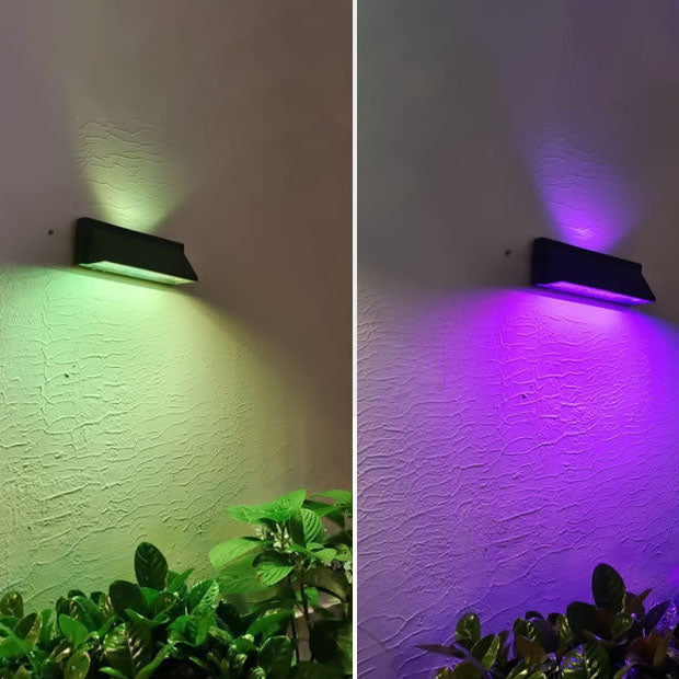 Outdoor Solar Waterproof Rectangular Slant LED Patio Wall Sconce Lamp | Stornfield