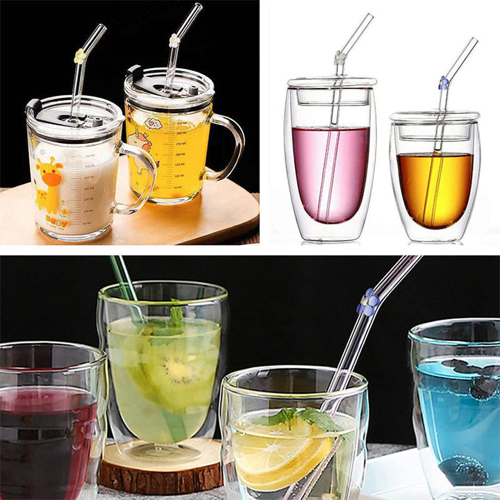 6 PCS Reusable Stained Glass Straws with Cleaning Brush | Stornfield
