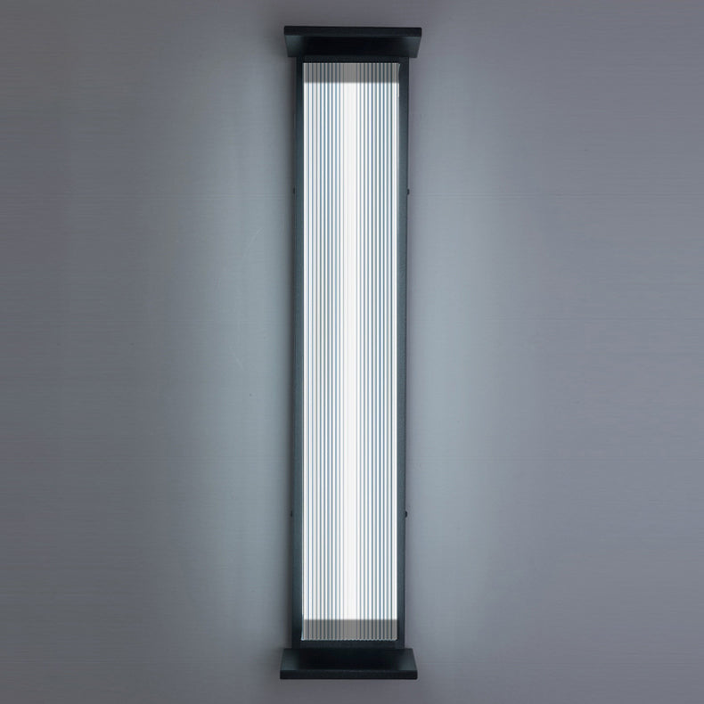 Modern Minimalist Waterproof Rectangular Stainless Steel Acrylic LED Wall Sconce Lamp For Outdoor Patio | Stornfield