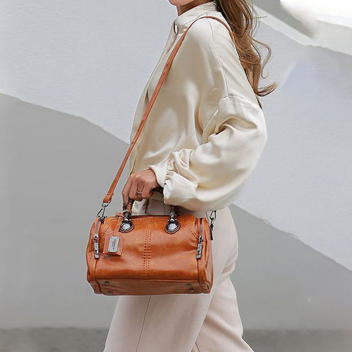Stornfield | New Boston Oil Waxed Leather Handbags, Large Soft Leather Tote Bag