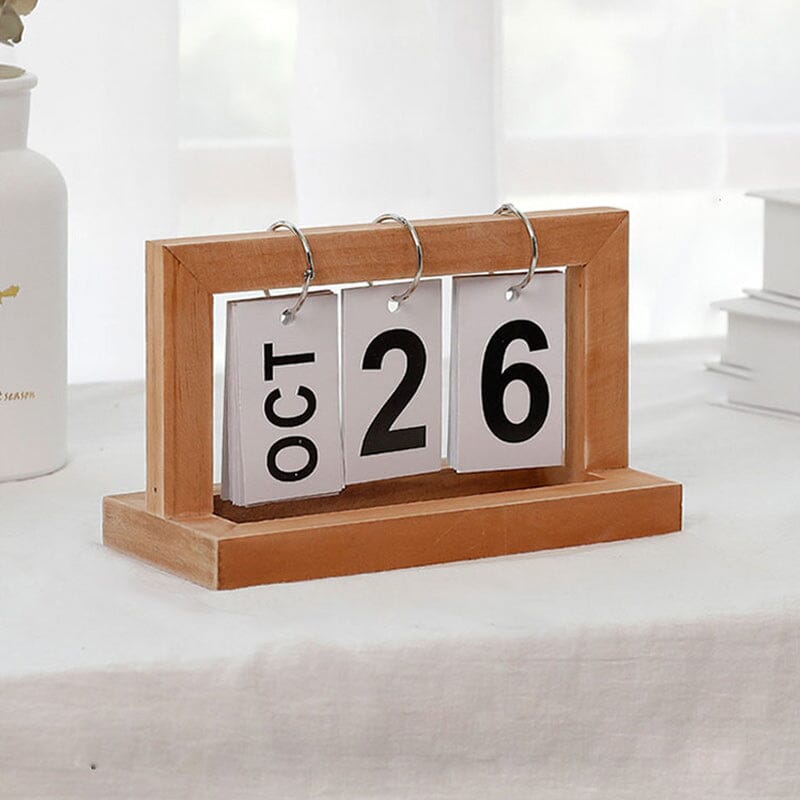 Dutch teak wood desk calendar | Stornfield