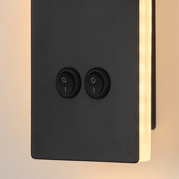 Stornfield | Rectangular Round Minimalist Modern Aluminum Iron LED Wall Lamp for Bedroom