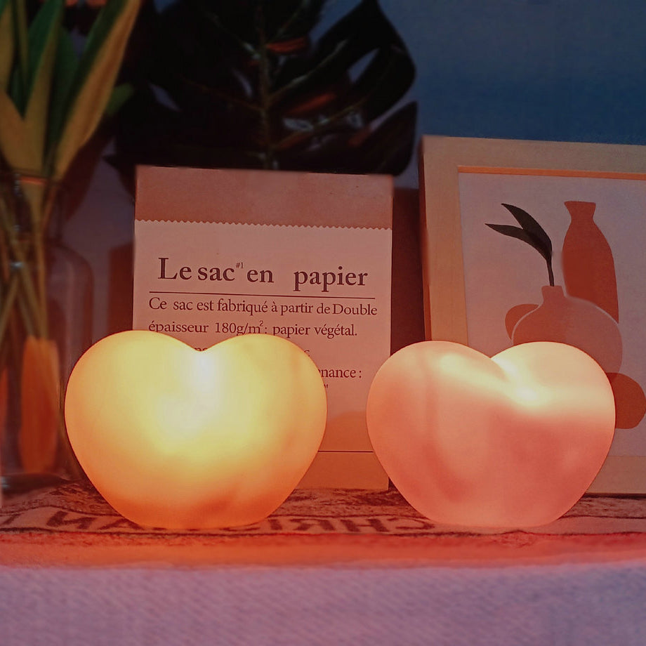 Stornfield | LuvSphere Silicone LED Night Light | Heart-Shaped Design | Table Lamp | Warm Ambient Light | Decorative