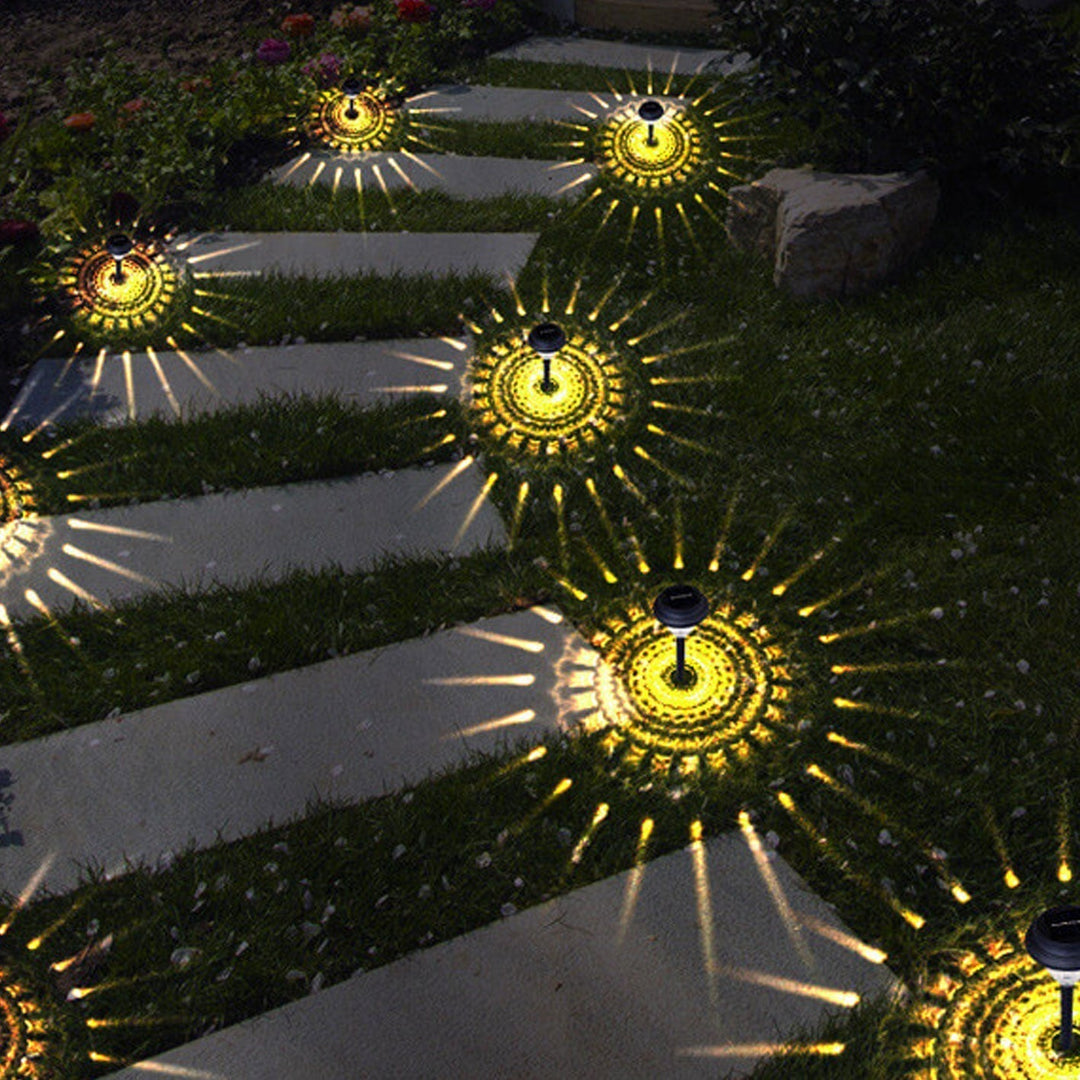 Stornfield | Outdoor Decorative Divergent Circular Luminous Waterproof Solar Shade LED Garden Light
