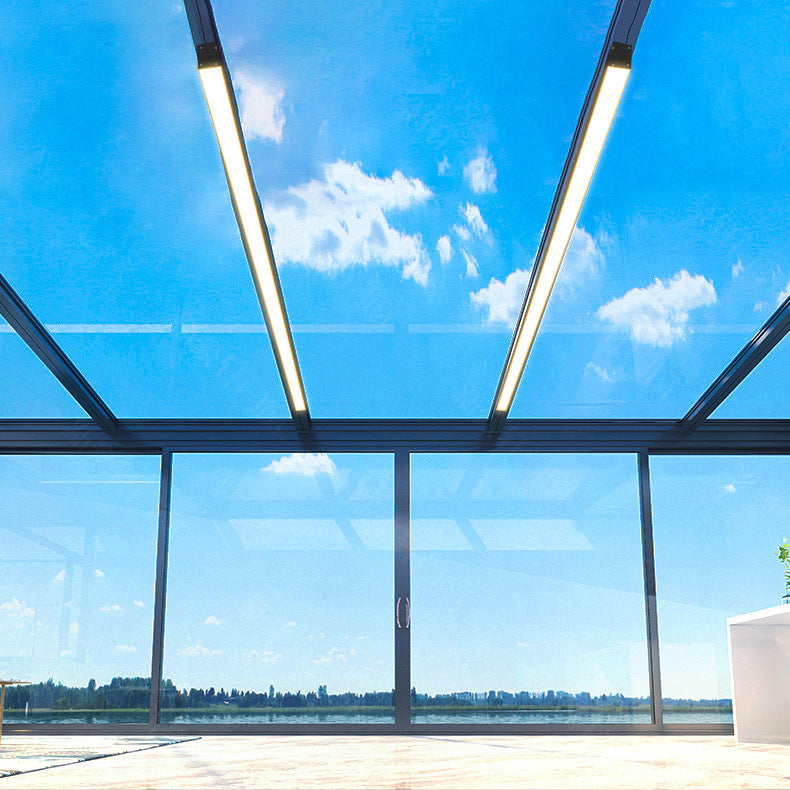 Modern Minimalist Long Rectangle Aluminum PC LED Flush Mount Ceiling Light For Outdoor Patio | Stornfield