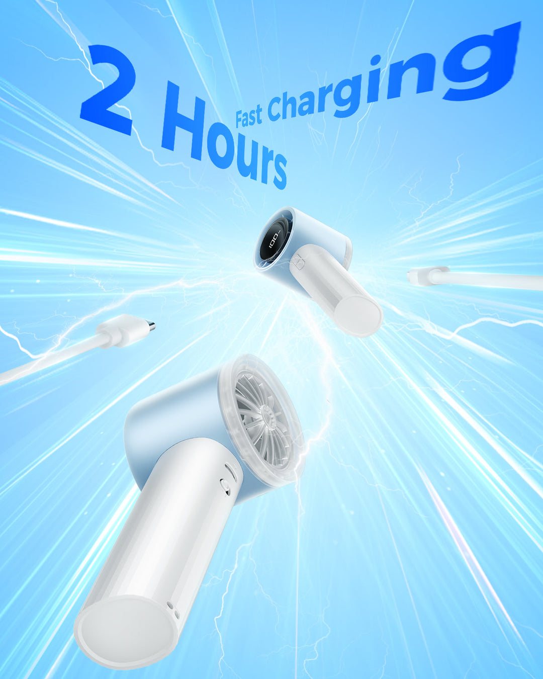 Portable High Speed Handheld Turbo Fan with LED Display | Stornfield