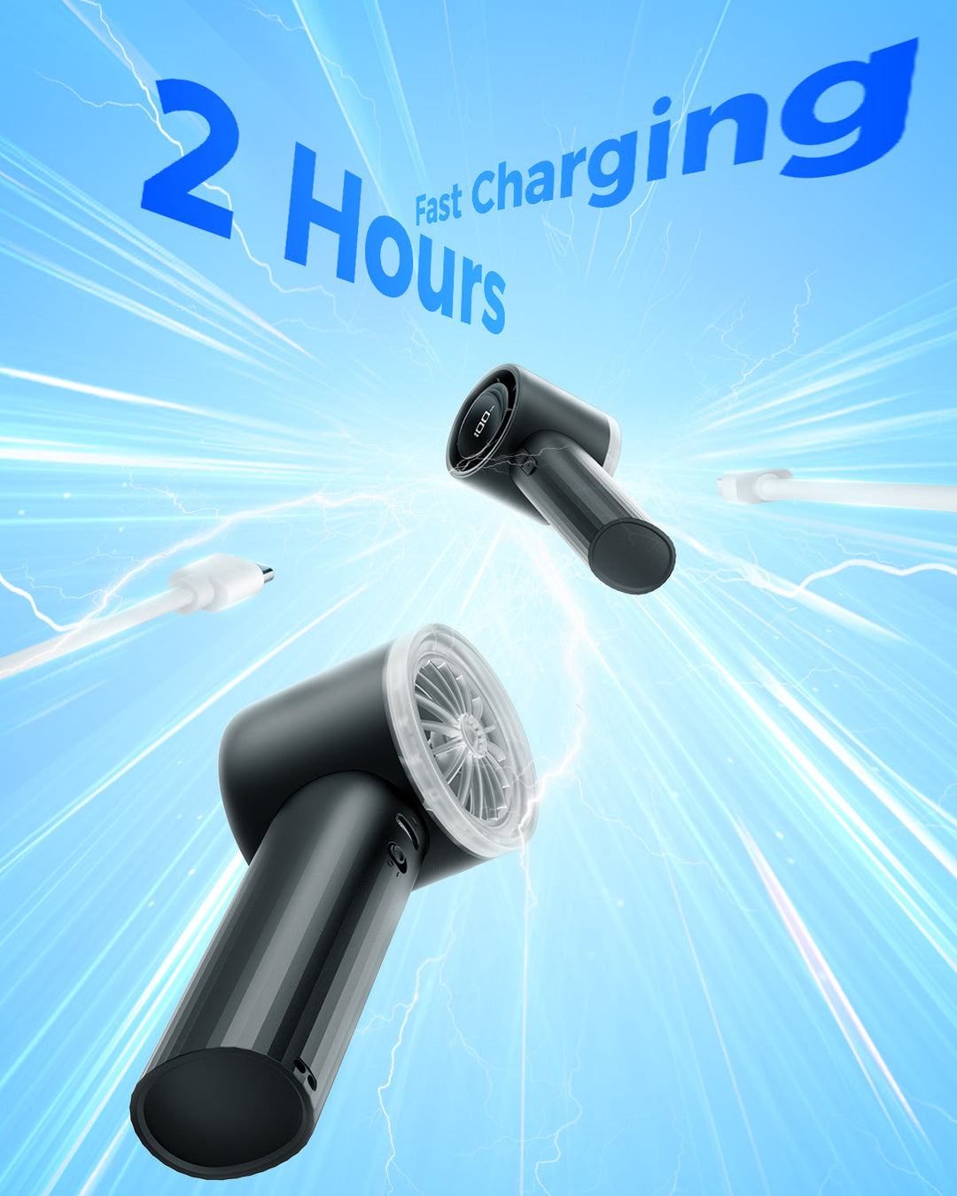 Portable High Speed Handheld Turbo Fan with LED Display | Stornfield