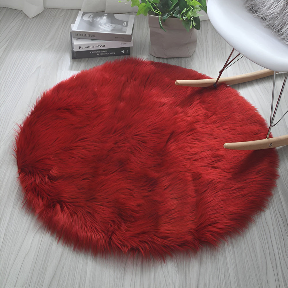 Round Plush Bedroom Floor Rug | Stornfield