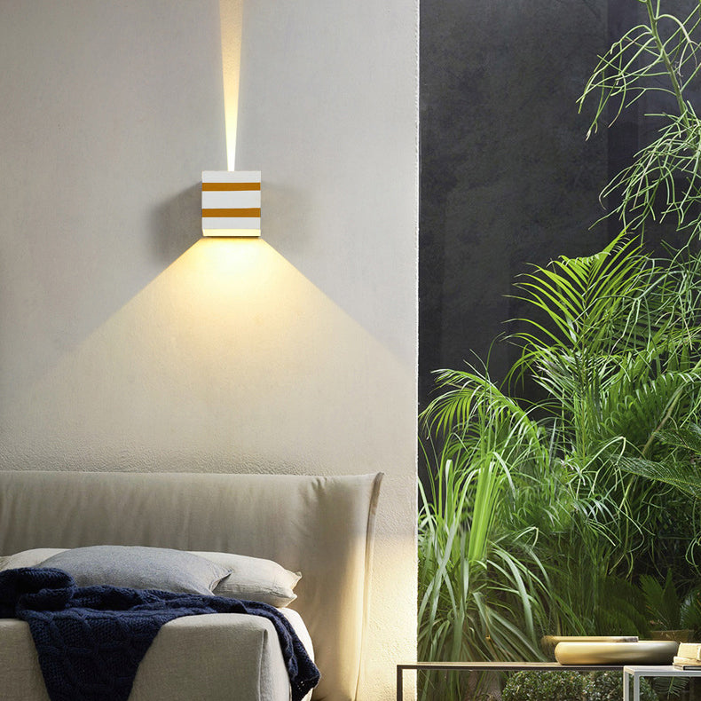 Outdoor Minimalist Square Cube Aluminum Waterproof LED Wall Sconce Lamp | Stornfield