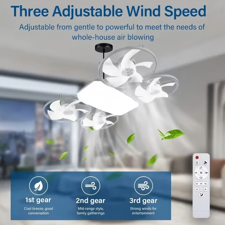 Modern Four Blade Ceiling Fan Light | Stornfield