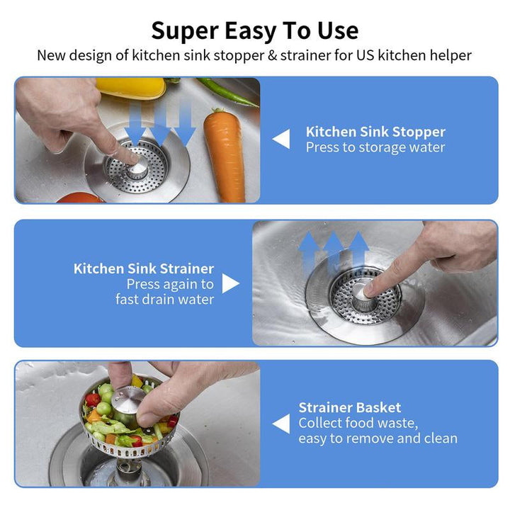 Upgrade 3-in-1 Kitchen Sink Drain Strainer | Stornfield