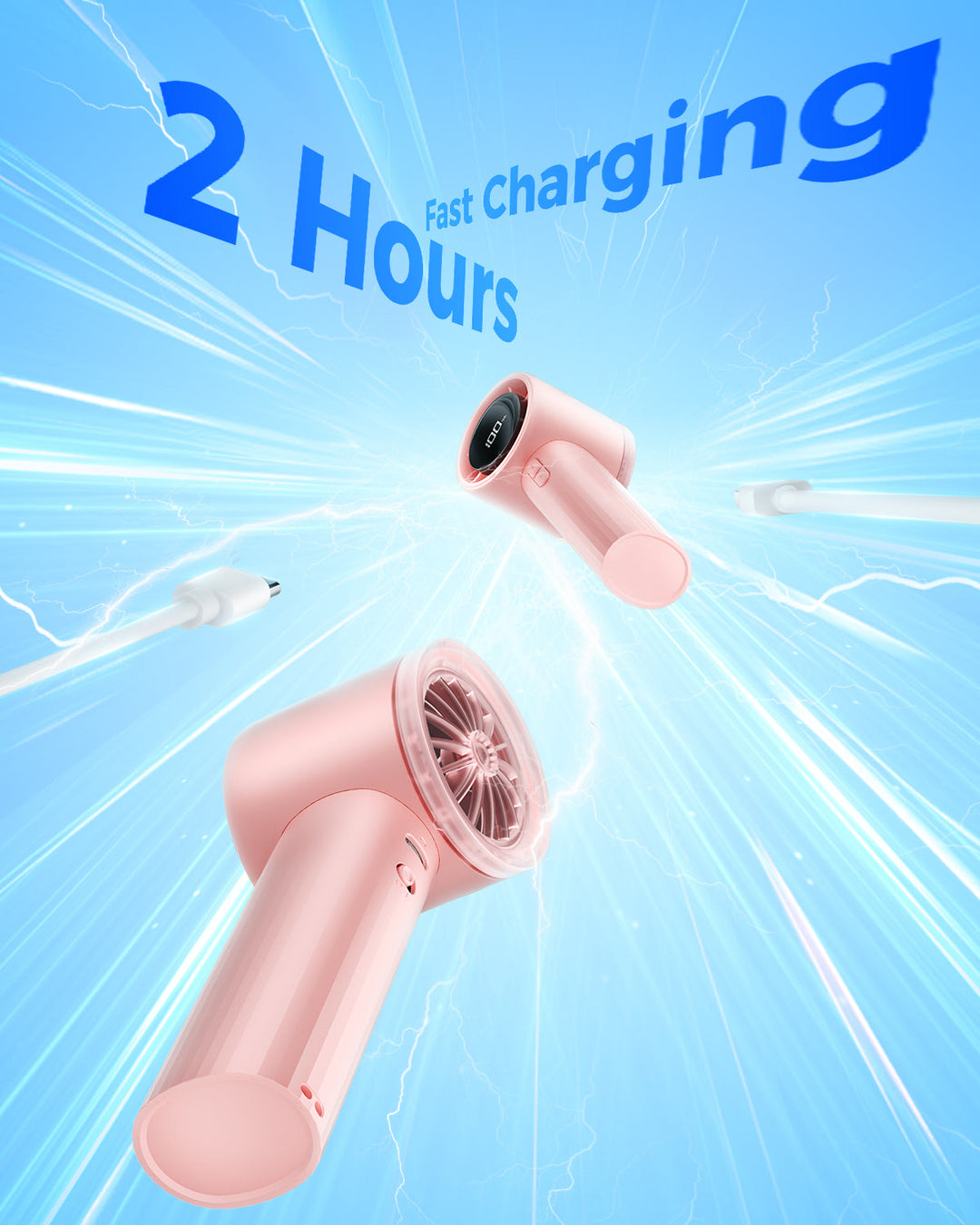 Portable High Speed Handheld Turbo Fan with LED Display | Stornfield