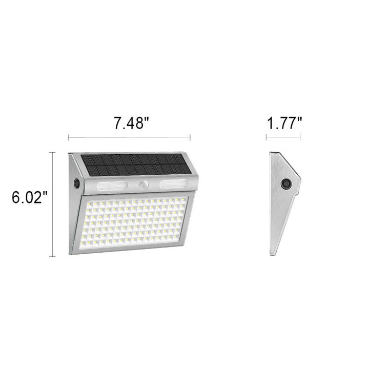 Solar Induction Stainless Steel Trapezoidal LED Outdoor Waterproof Wall Sconce Lamp | Stornfield