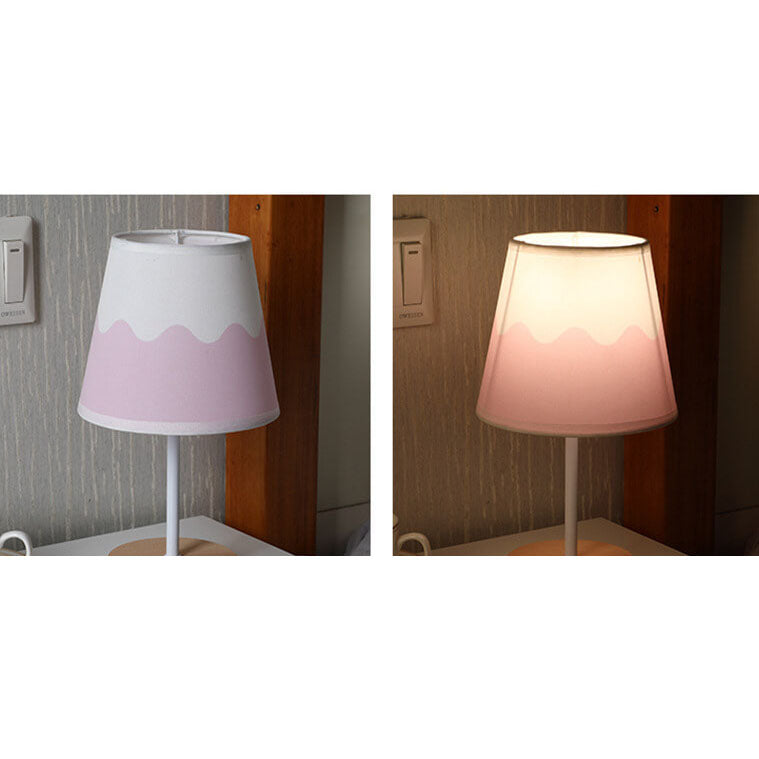 Stornfield | Nordic Vintage Fabric Cone Solid Wood LED Table Lamp