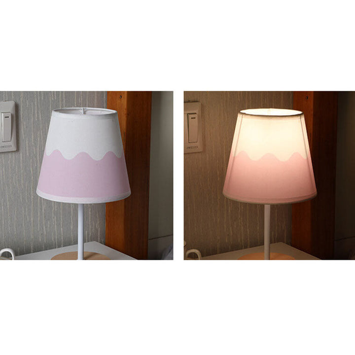 Stornfield | Nordic Vintage Fabric Cone Solid Wood LED Table Lamp