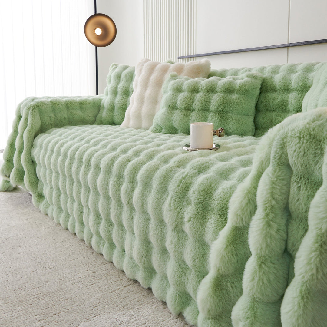 Luxe Ripple Faux Fur Sofa Cover - Modern, Stylish & Durable Sofa Protection | Stornfield