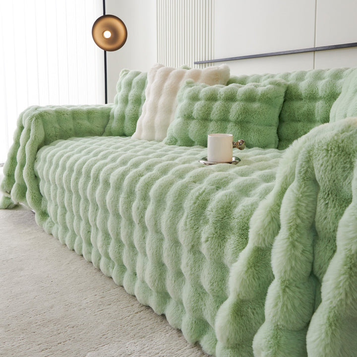 Luxe Ripple Faux Fur Sofa Cover - Modern, Stylish & Durable Sofa Protection | Stornfield