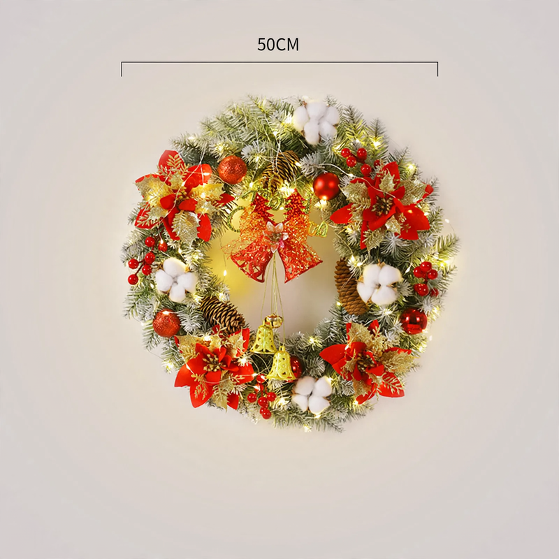 Decorative Christmas wreath with lighting