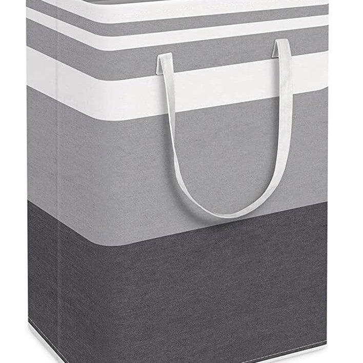 Foldable fabric laundry basket, bathroom