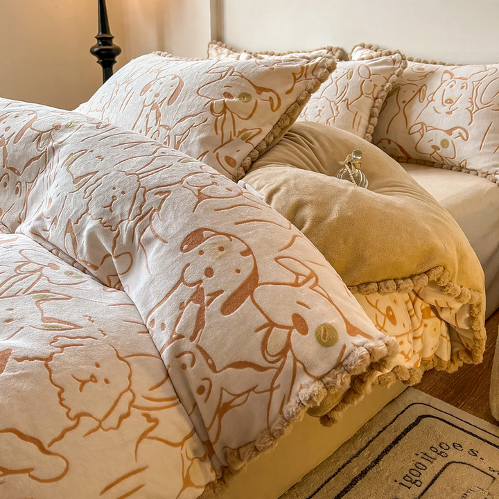 Luxurious winter bedding set made of milk fiber fleece