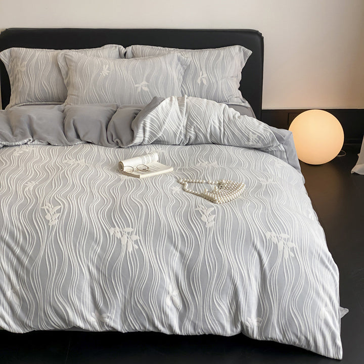Milk fiber bedding with relief pattern, 3–4 pieces
