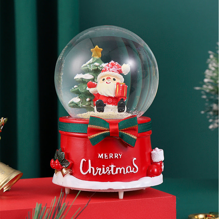 Christmas snow globe with music and light