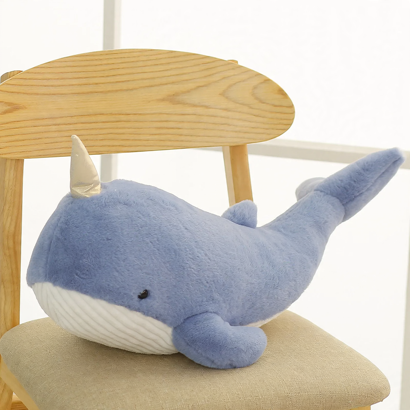 Plush whale and shark cushion, various sizes