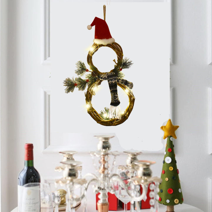 Handcrafted Christmas wreath made of wood