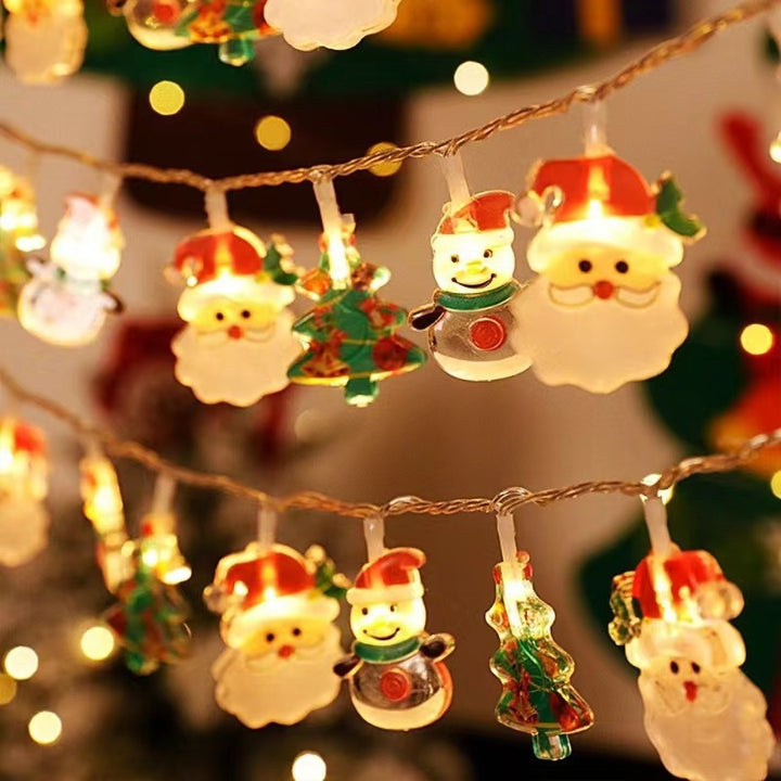 LED Christmas string lights with various motifs