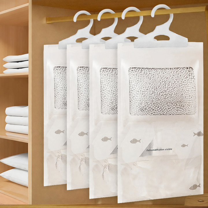 Hanging dehumidifier bag for the household