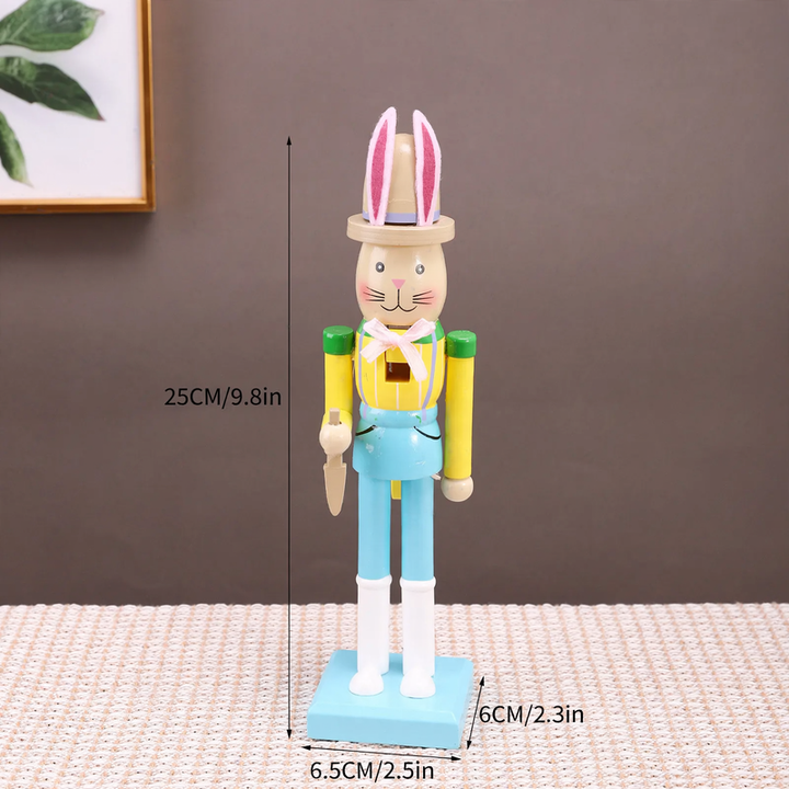 Easter Nutcracker Figure, Rabbit, Wood