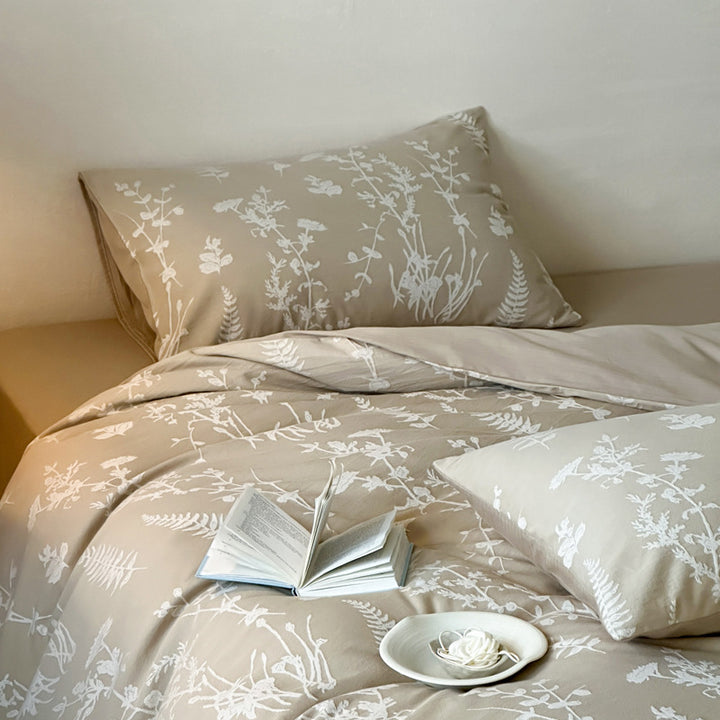 Cotton bedding set, 4-piece, jacquard pattern