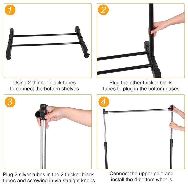 Stornfield | Height-adjustable garment rack with 15 kg/33 lbs capacity.