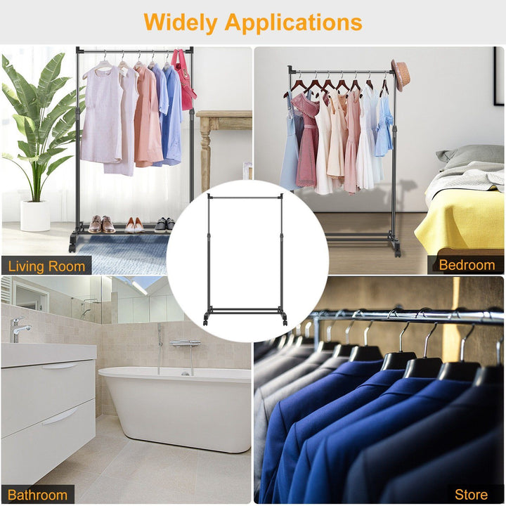 Stornfield | Height-adjustable garment rack with 15 kg/33 lbs capacity.