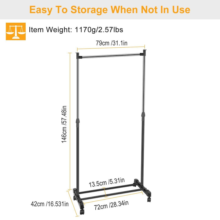 Stornfield | Height-adjustable garment rack with 15 kg/33 lbs capacity.