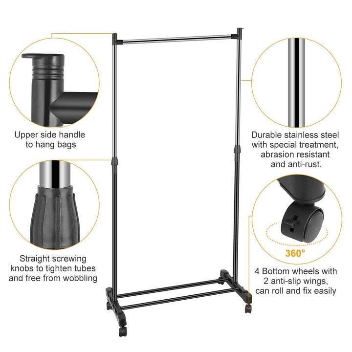 Stornfield | Height-adjustable garment rack with 15 kg/33 lbs capacity.
