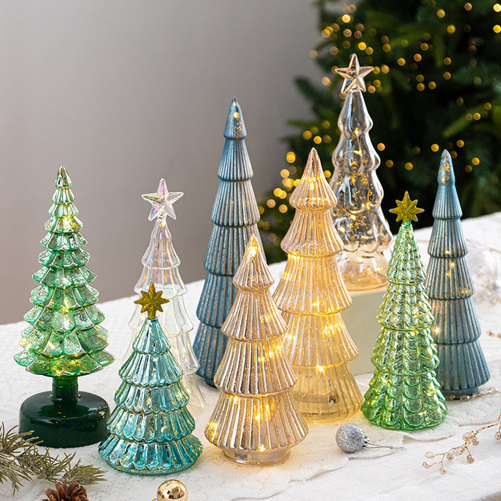 Christmas tree decoration made of crystal glass with lighting